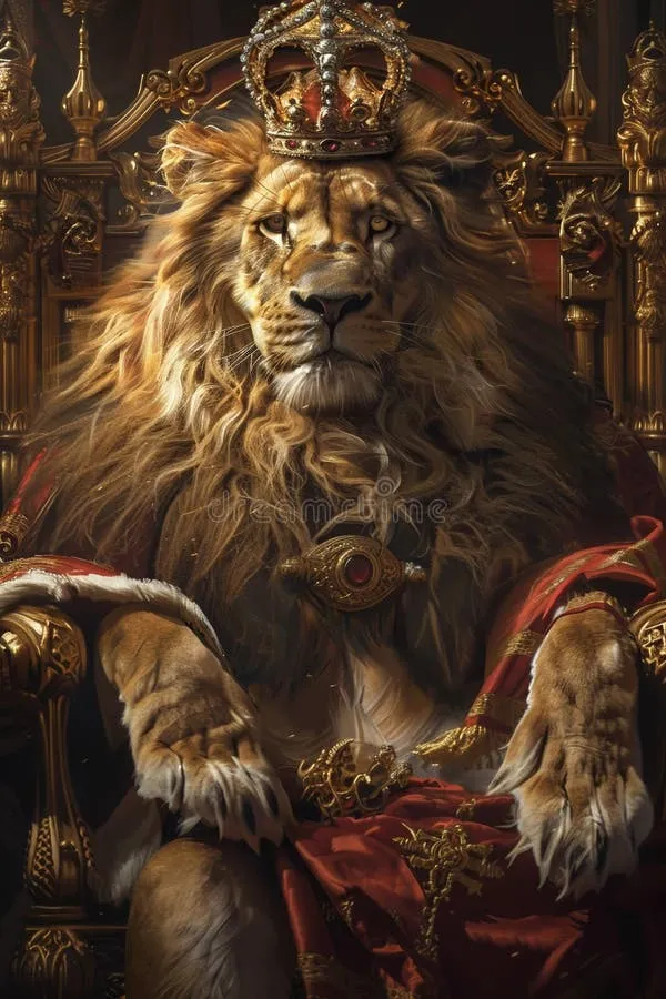 俄罗斯转盘王者狮王宝座油画